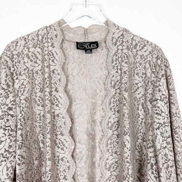Alex Evenings Dress And Jacket Set Womens 24W Antique Nickel Lace 2-Piece Set - Picture 12 of 16